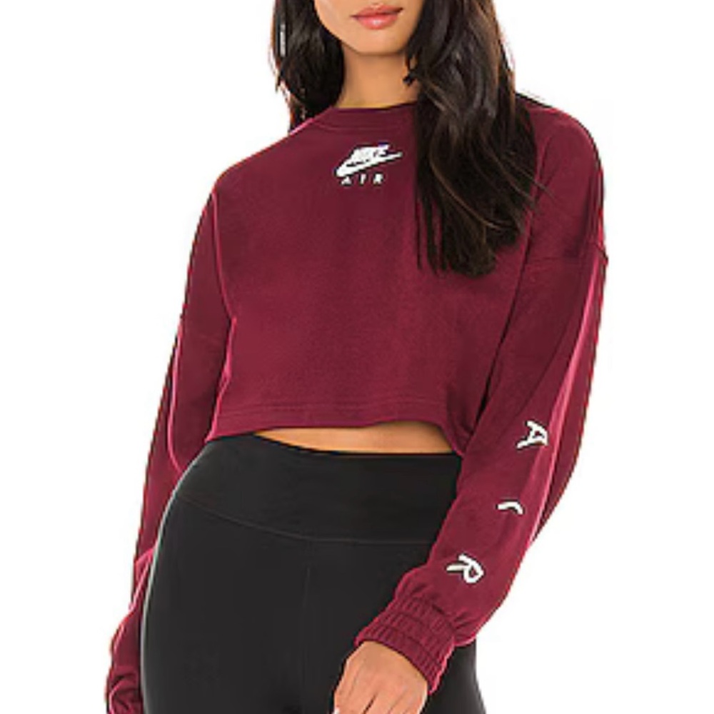 Revolve x nike burgundy cropped sweater